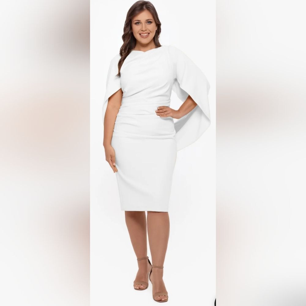 NWT Betsy & Adam White Midi Dress